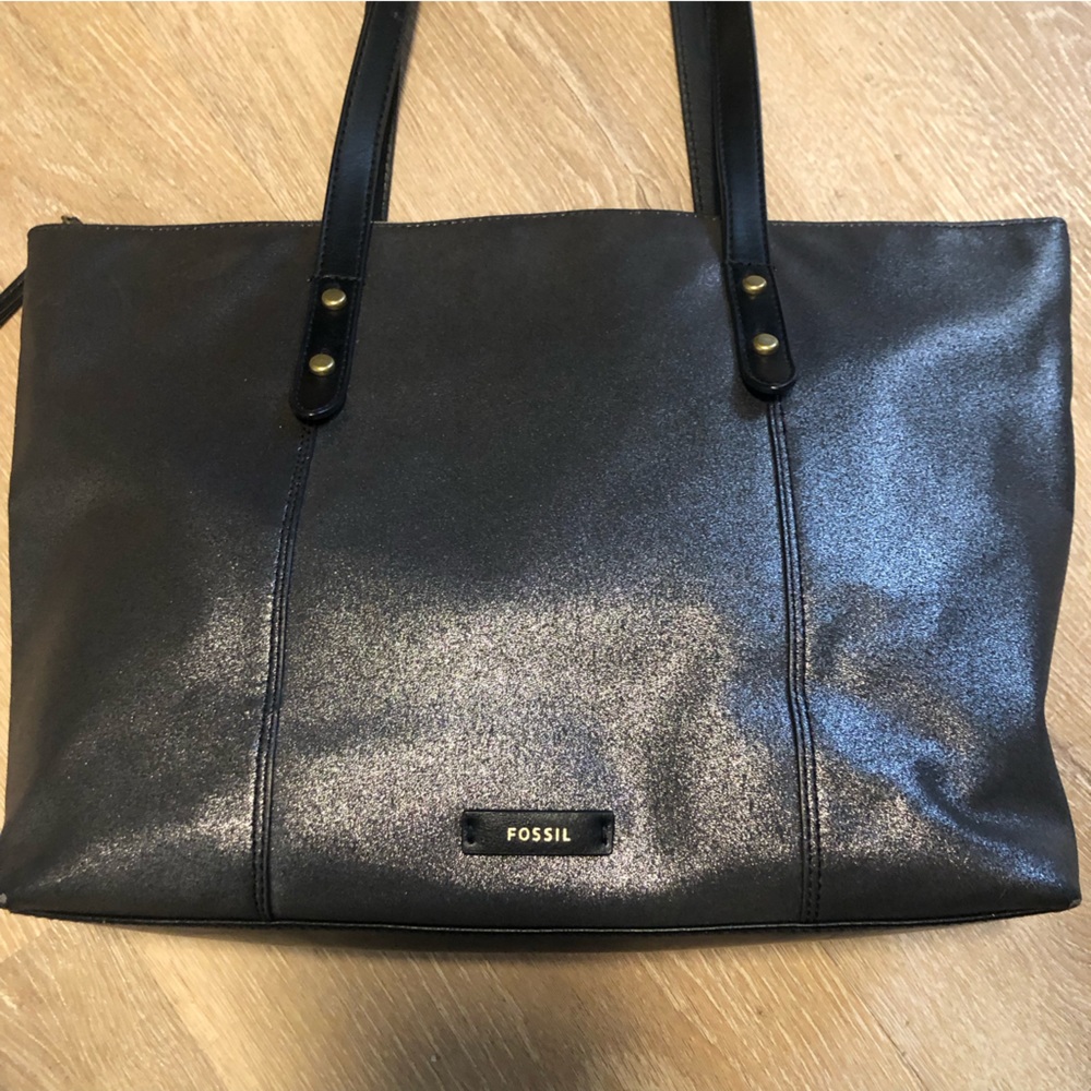 Metallic Fossil Bag Tote Excellent
